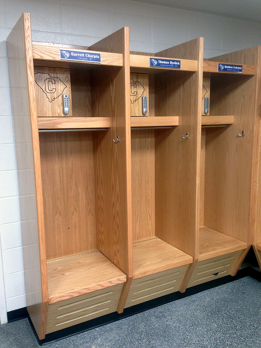 Wood Locker Projects - Superior Recruiter open-front sport lockers by