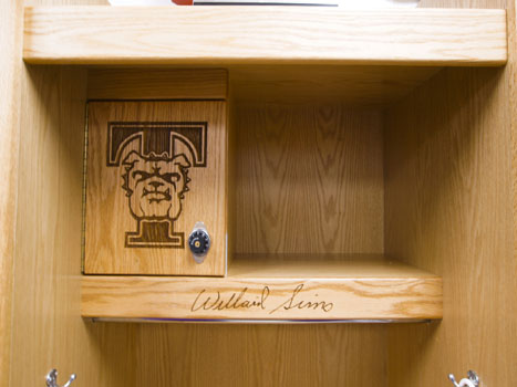 Truman State University - Wood Lockers in Mens Locker Room