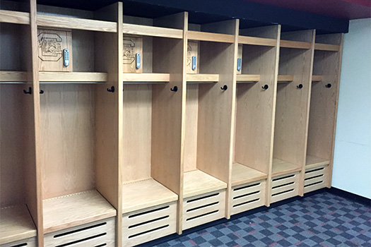 Football Coaches wood lockers - University of South Carolina